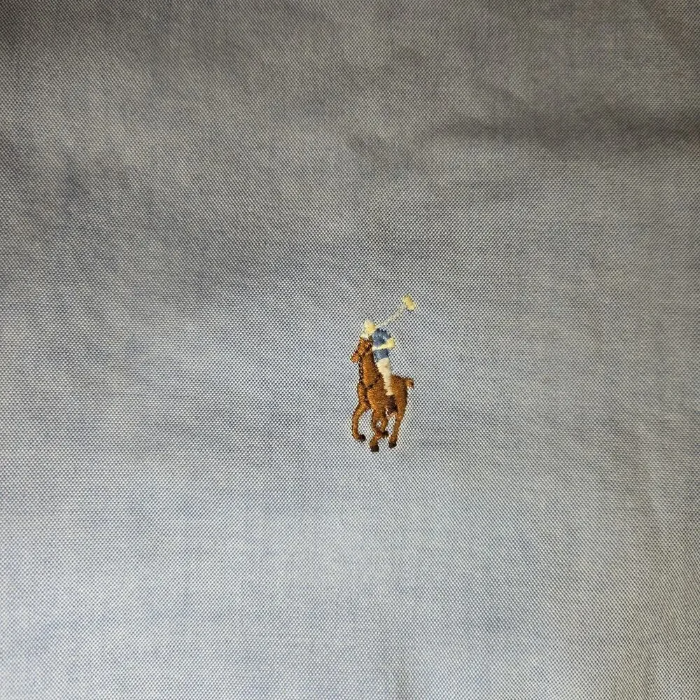 Vintage Polo Ralph Lauren Yarmouth Shirt Mens 16 35 Blue Oxford Cotton Flesh